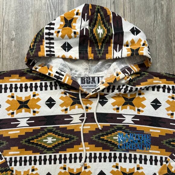 Vintage MFG Marithe Francois Girbaud Southwestern Sample Print Hoodie Size M - Picture 5 of 7